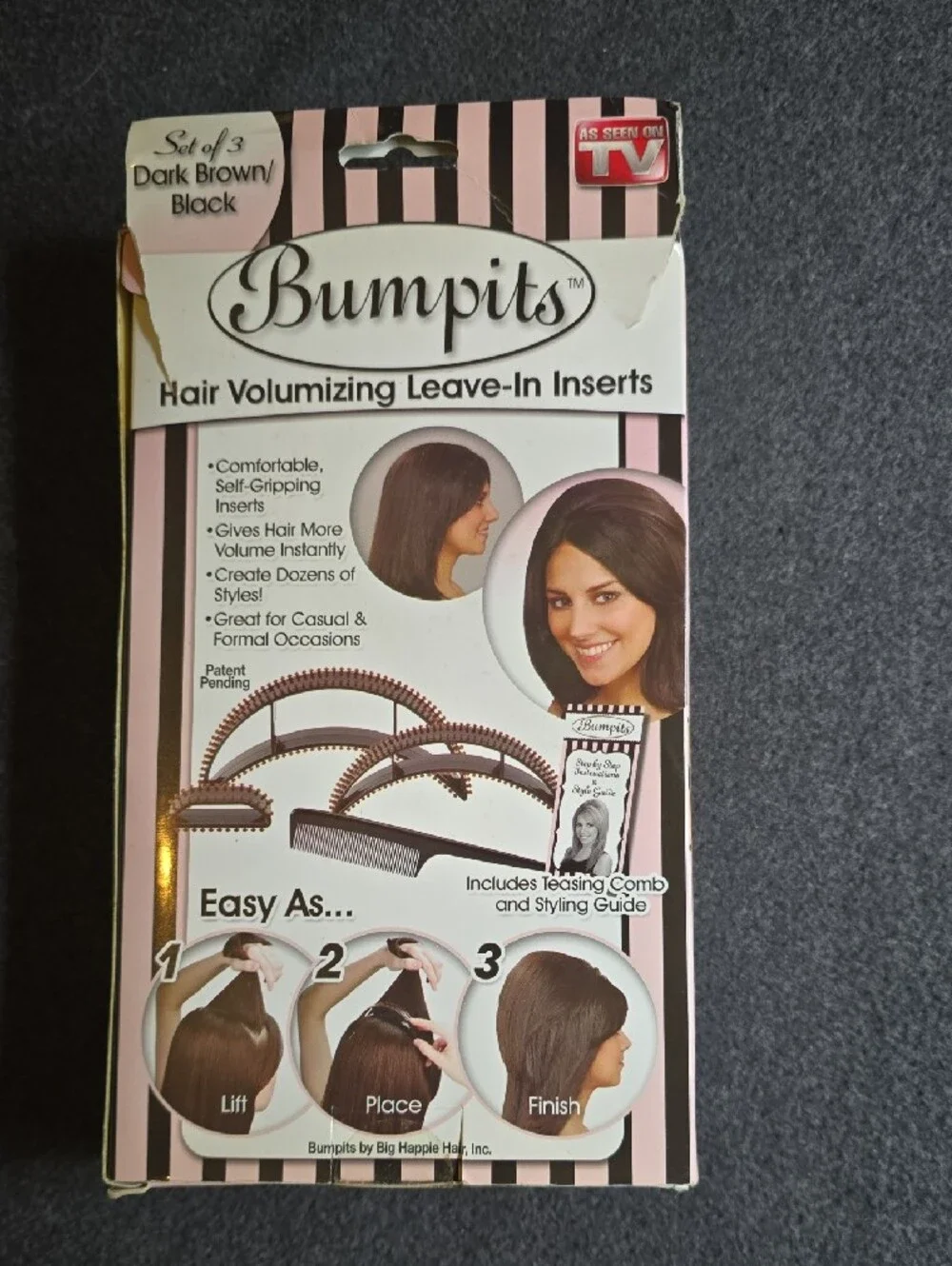 NIB Hair Volumizing Leave-In Inserts - Dark Brown/Black